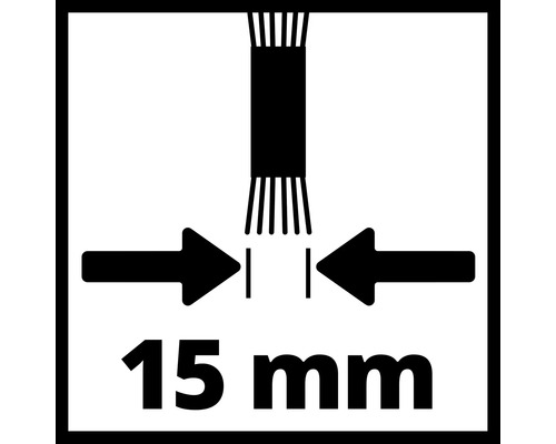 Symbool voor 15 millimeter minimumafstand
