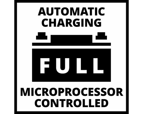 Symbool voor automatisch opladen en microprocessorbesturing