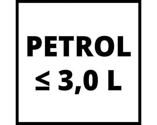Symbool: Benzine, maximaal 3,0 liter