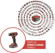 Onderdeel van de Power X-Change familie met accuboormachine en diverse gereedschappen.