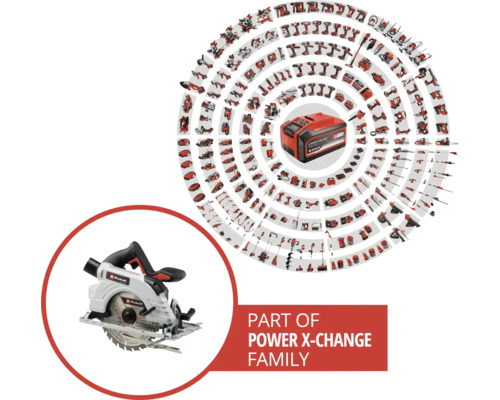 Afbeelding van een handcirkelzaag als onderdeel van de Power X-Change familie