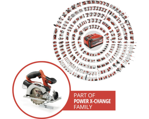 Einhell Power X-Change familie met cirkelzaag en accu