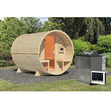 Houten barrel sauna met kachel voor de tuin