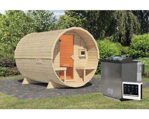Houten barrel sauna met kachel voor de tuin