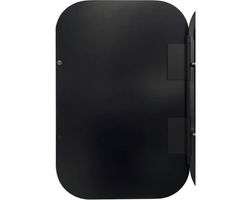 Zwarte inspectieklep met afgeronde hoeken