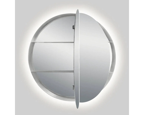 Ronde spiegelkast met verlichting en planken