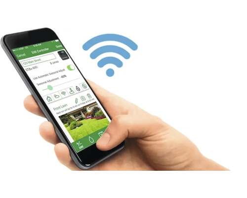 Smartphone met app voor beregeningsregeling