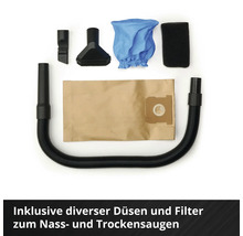Accessoireset voor nat- en droogzuigers met zuigmonden, filters en stofzuigerzakken