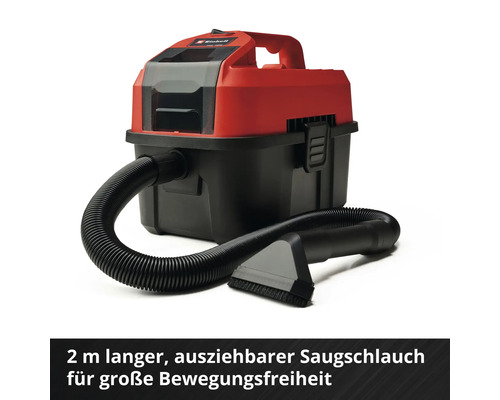 Nat- en droogzuiger met zuigbuis en borstel