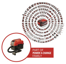 Einhell Power X-Change familie met nat- en droogzuiger
