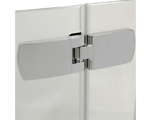 Gedetailleerde weergave van een vercharnierd douchedeurscharnier