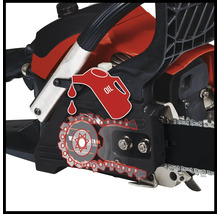 Kettingzaag met olievoersymbool voor kettingsmering