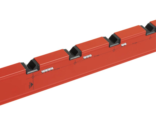 Profielrail met uitsparingen voor montage-elementen