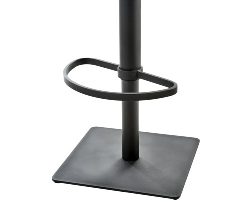 Detailaanzicht van de voet en voetensteun van een barkruk