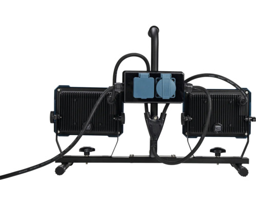 LED bouwlamp met twee stopcontacten