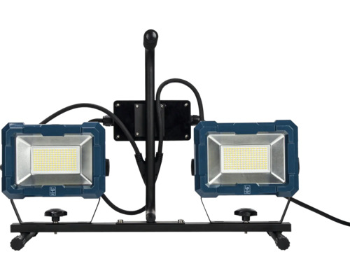 Dubbele led bouwlampen op statief voor gebruik op bouwplaatsen