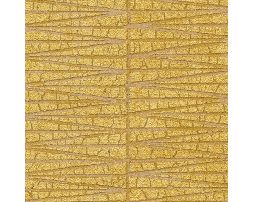 Geel structuurbehang met horizontale lijnen voor wanddecoratie