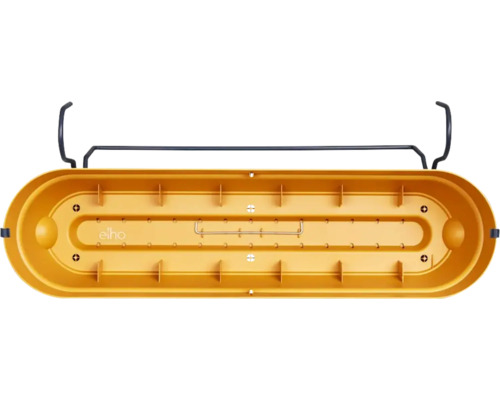 Gele balkonbak met irrigatiesysteem en beugel