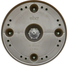 Onderkant van een bloempotonderzetter met een diameter van 25 centimeter en een inhoud van 5,5 liter