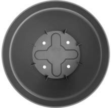 Onderkant van een ronde plantenbak met Elho logo