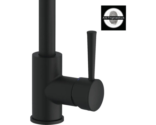 Zwarte kraan met anti-vingerafdruk coating