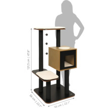 Kattenkrabpaal met ligvlakken, speelgoed en hol