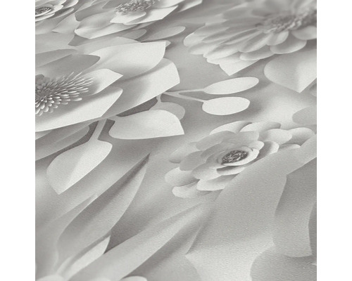 Close-up van een gestructureerd behang met bloemmotief