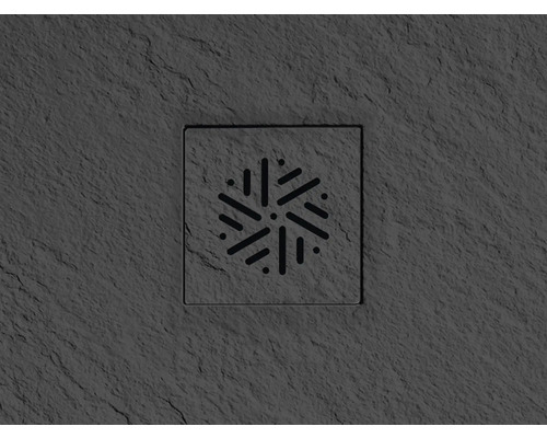 Vierkante doucheafvoer met patroon op stenen vloer