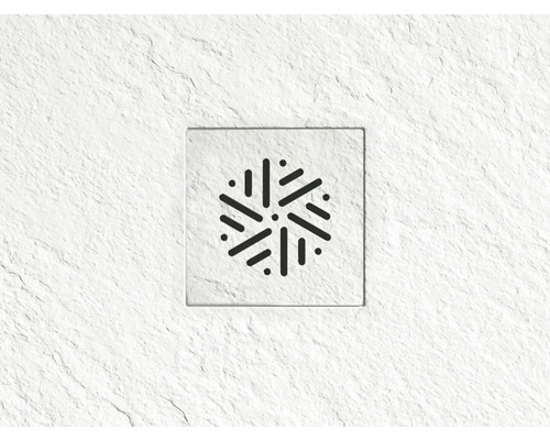 Vierkante doucheafvoer met grafisch patroon