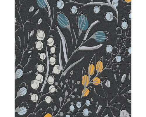 Close-up van een gestructureerd behang met bloemmotief