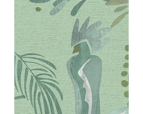 Behang met papegaaien- en palmmotief