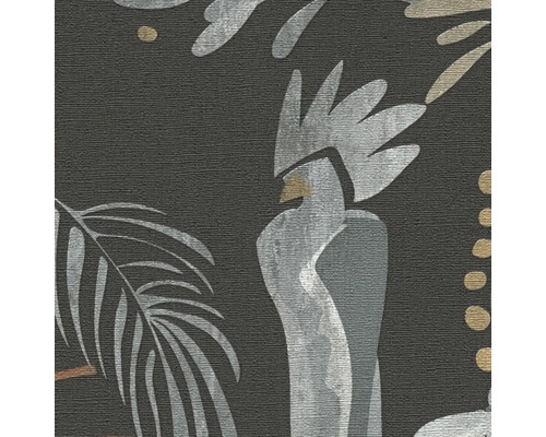 Behang met kaketoe- en palmmotief