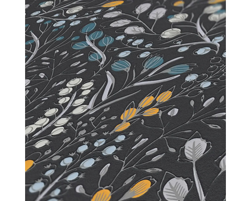 Close-up van een behang met een bloemmotief