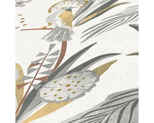 Detailopname van een behang met plantenmotief