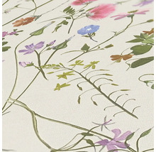 Close-up van een behang met een wilde bloemenprint