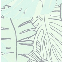 Close-up van een behang met een Monstera-bladmotief