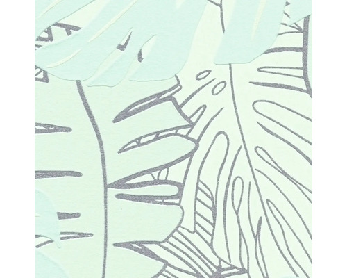 Close-up van een behang met een Monstera-bladmotief