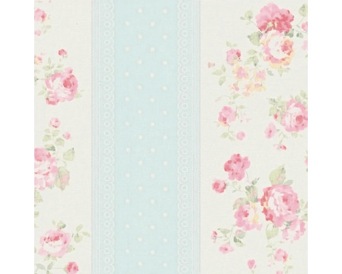 Behang met bloemmotief en kanten rand