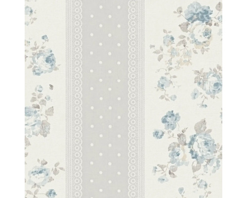 Behang met bloemmotief en stippen