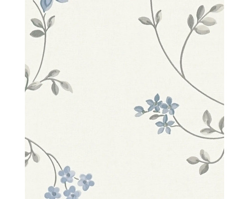 Behang met een bloemmotief van bloemen en bladeren