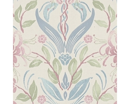 Behang met bloemmotief in pastelkleuren