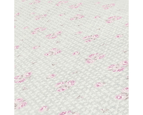 Behang met rozenmotief en pied-de-poulepatroon