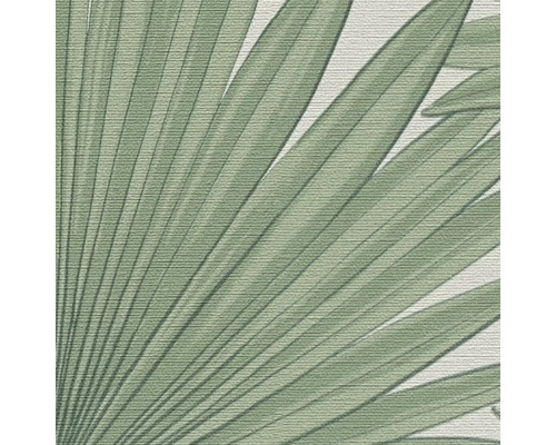 Close-up van een behang met een palmenbladmotief