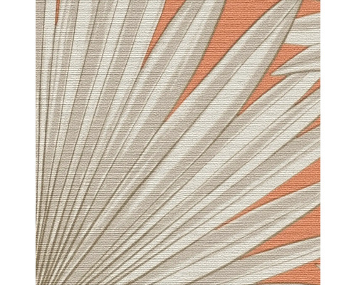 Detail van een behang met palmbladerenmotief