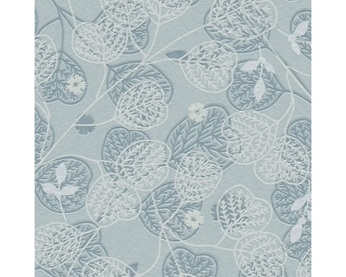 Behang met bladeren en bloemmotief