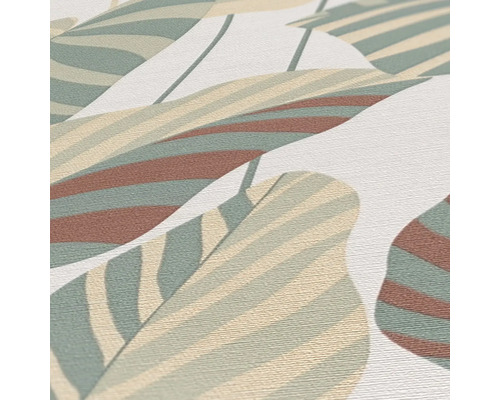 Behang met abstract bladerpatroon