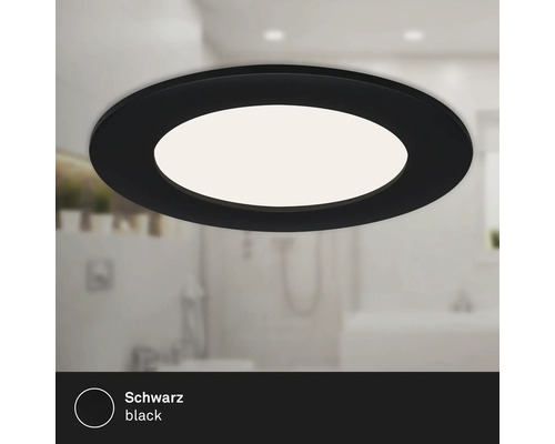 Zwarte led-plafondlamp in de badkamer