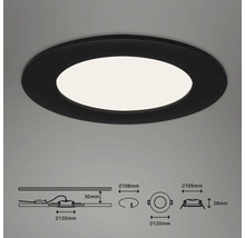 Ronde inbouwplafondlamp met afmetingen