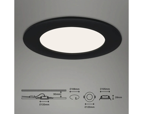 Ronde inbouwplafondlamp met afmetingen