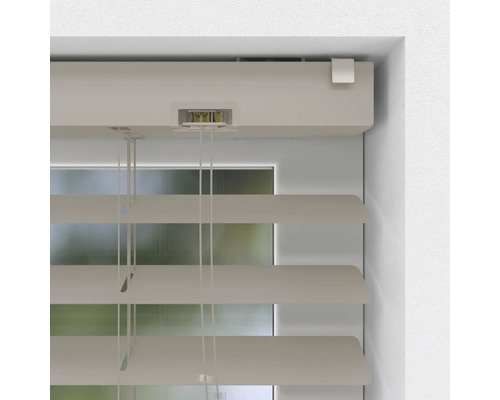 Detailweergave van een horizontale jaloezie op het raam